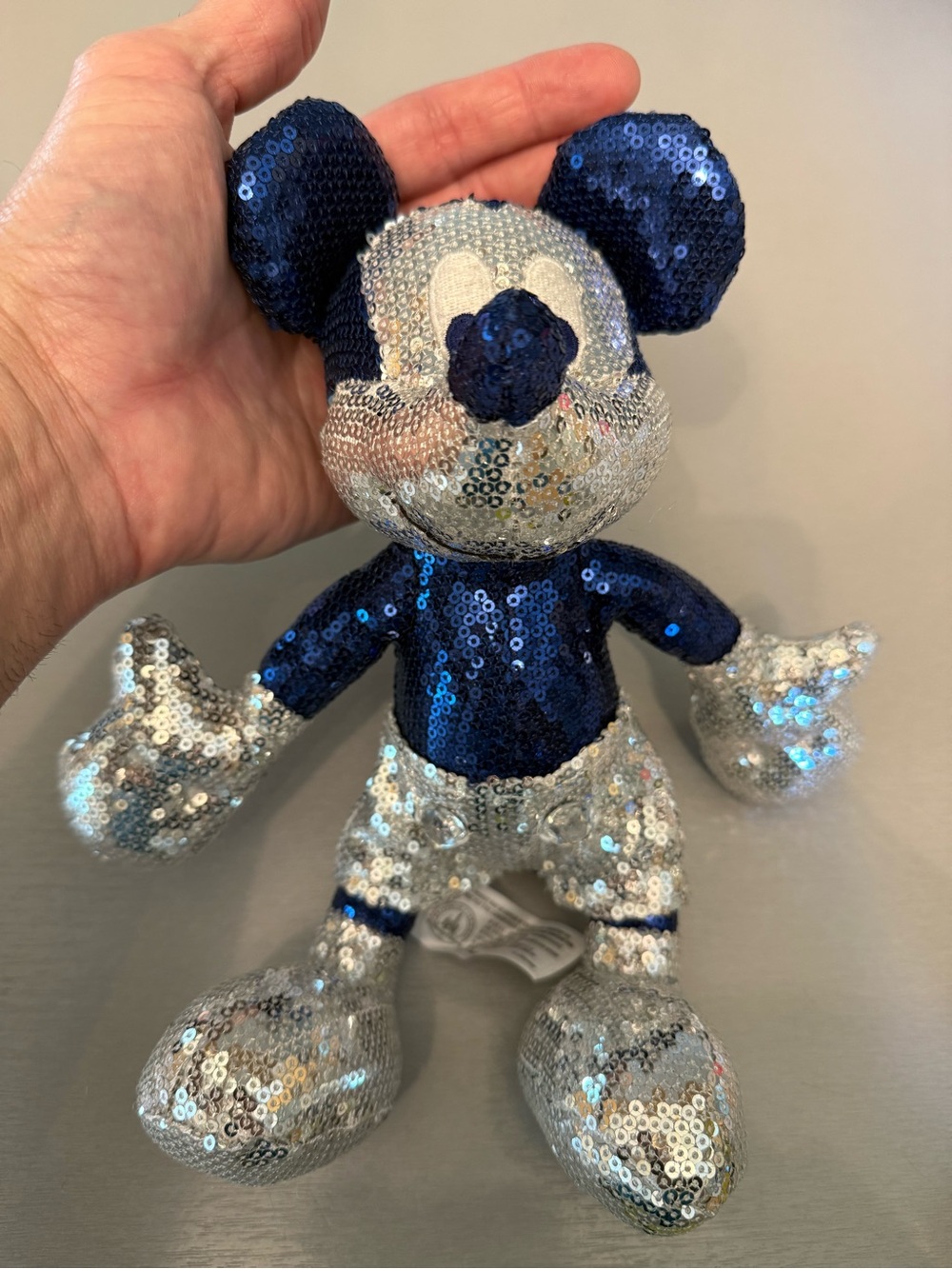 Asics Blue and Silver Sequin Plush Mouse